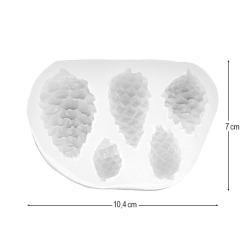 Foremka silikonowa, szyszki sosnowe, rozm. 10,4x7x1,6cm / 2625 / dopuszczona do kontaktu z żywnością